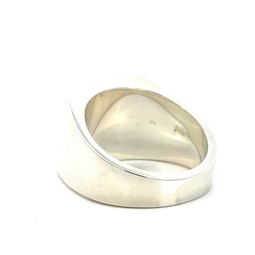 Rectangular signet ring in sterling silver