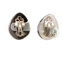 Sterling Silver Large Tear Shape Clip-on Earrings