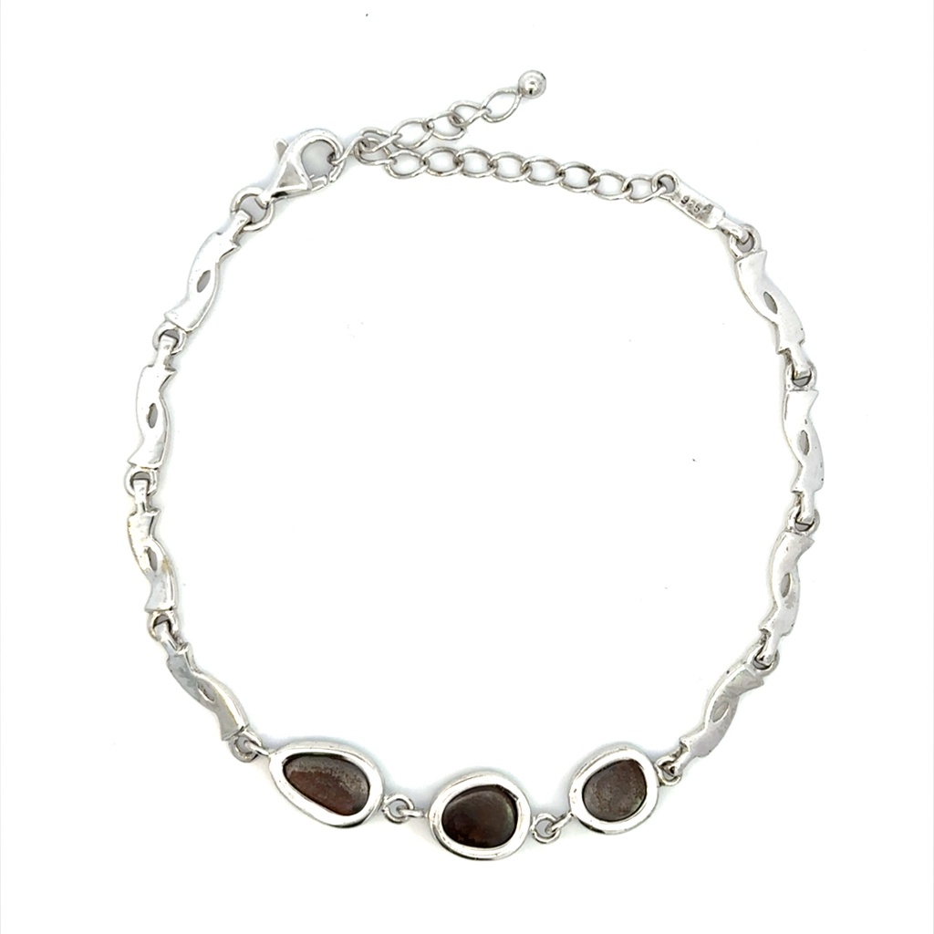 Aussie doublet opal bracelet in sterling silver