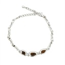 Stunning opal and sterling silver linked bracelet