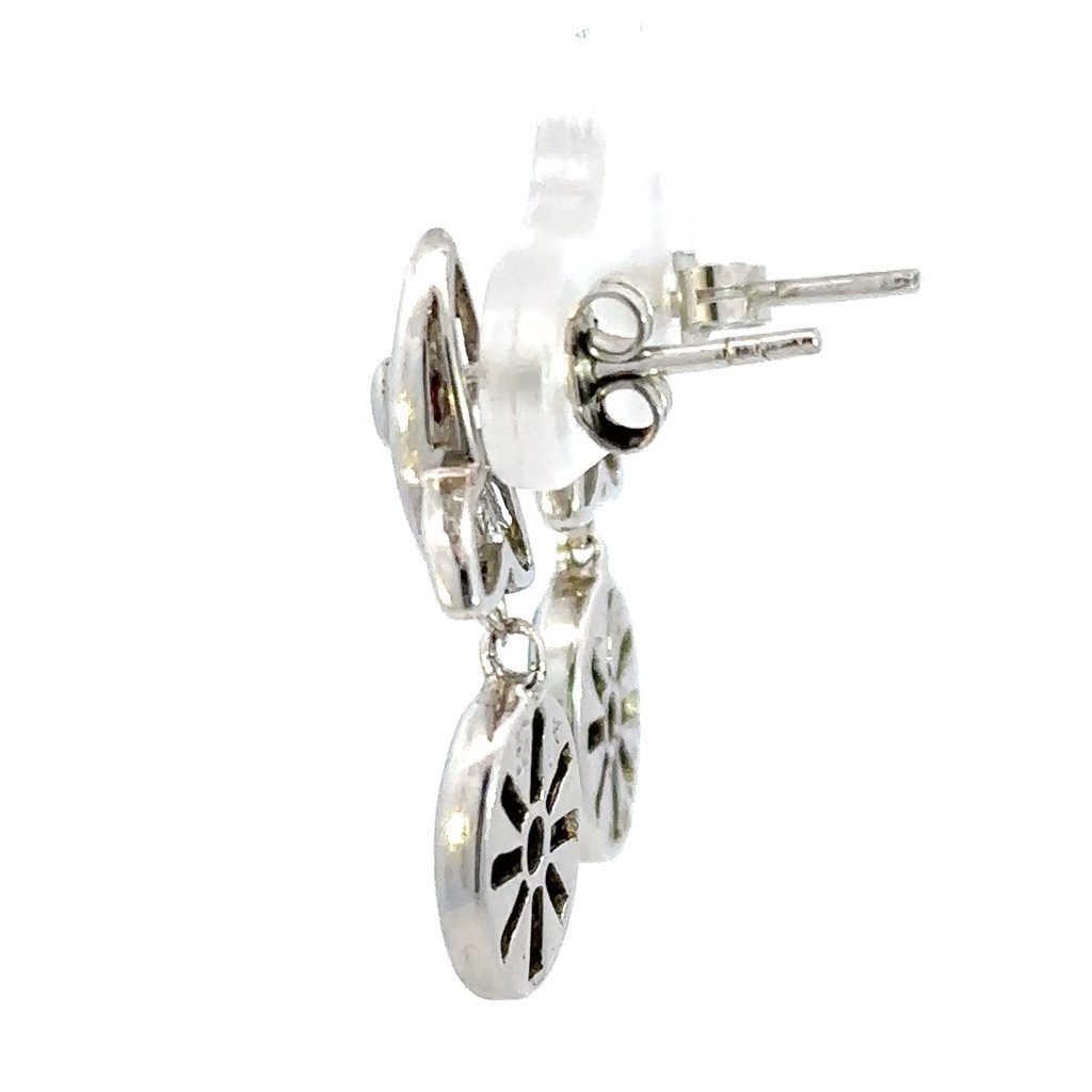 Opal drops with ruby eternal knot stud earrings