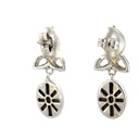 Opal drops with ruby eternal knot stud earrings