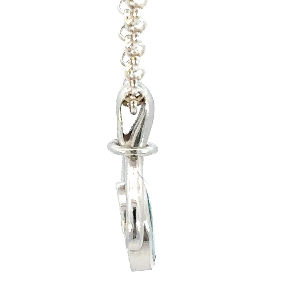Striking 18K white gold opal pendant