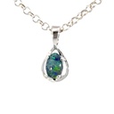 Delicate triplet opal pendant in silver