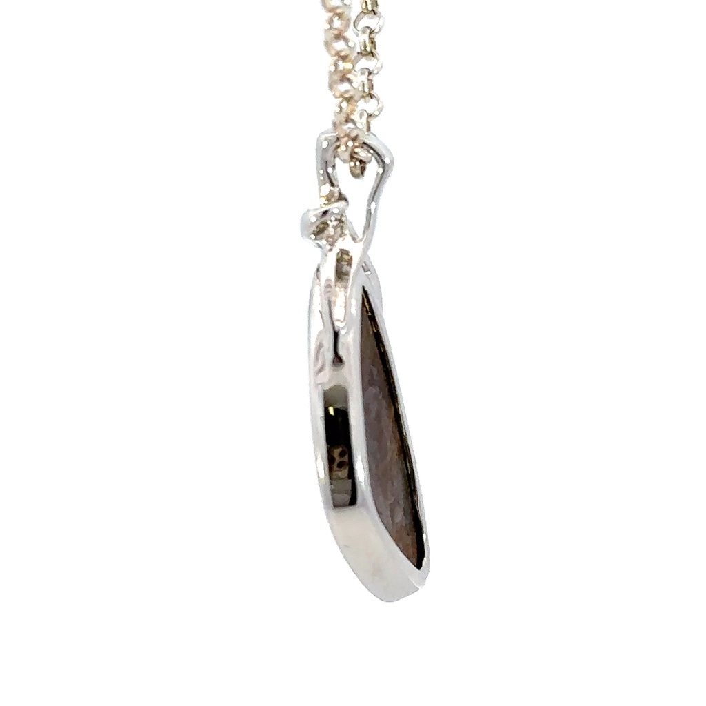 Sterling silver organic blue/green boulder opal pendant