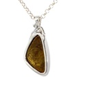 Sterling silver organic blue/green boulder opal pendant