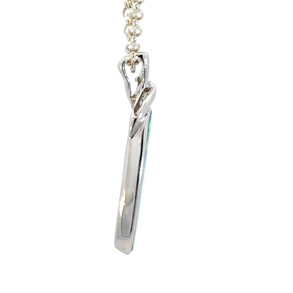 Sterling silver organic blue/green boulder opal pendant