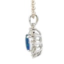 Triplet opal pendant with cubic halo in silver