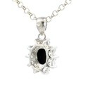 Australian triplet opal pendant in silver with cubic halo