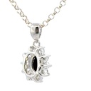 Triplet Aussie opal pendant & cubic halo in silver
