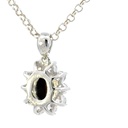 Australian opal triplet and cubic halo pendant in silver