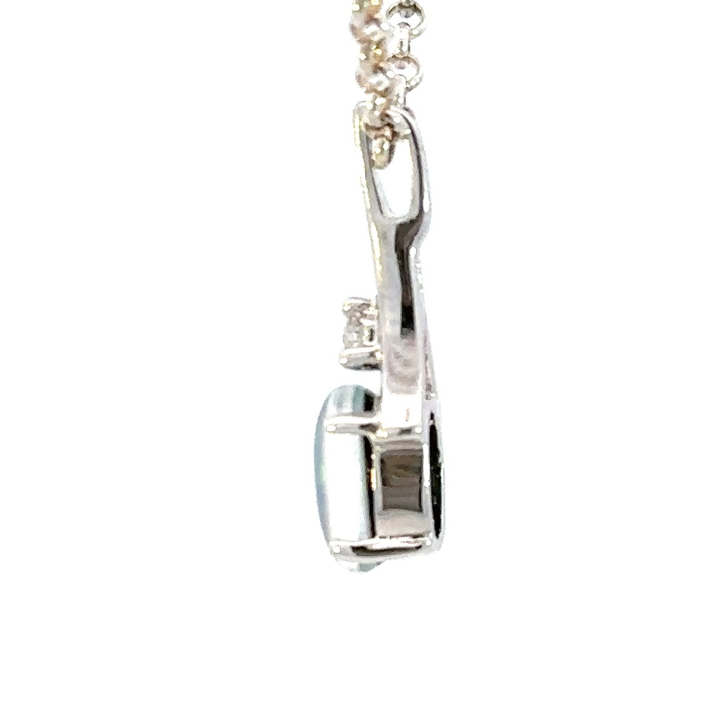 Triplet opal pendant with a single cubic set above it in silver