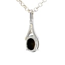 Triplet opal pendant with a single cubic set above it in silver