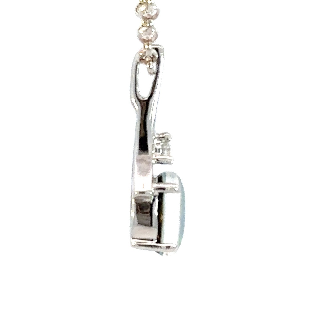 Triplet opal pendant with a single cubic set above it in silver