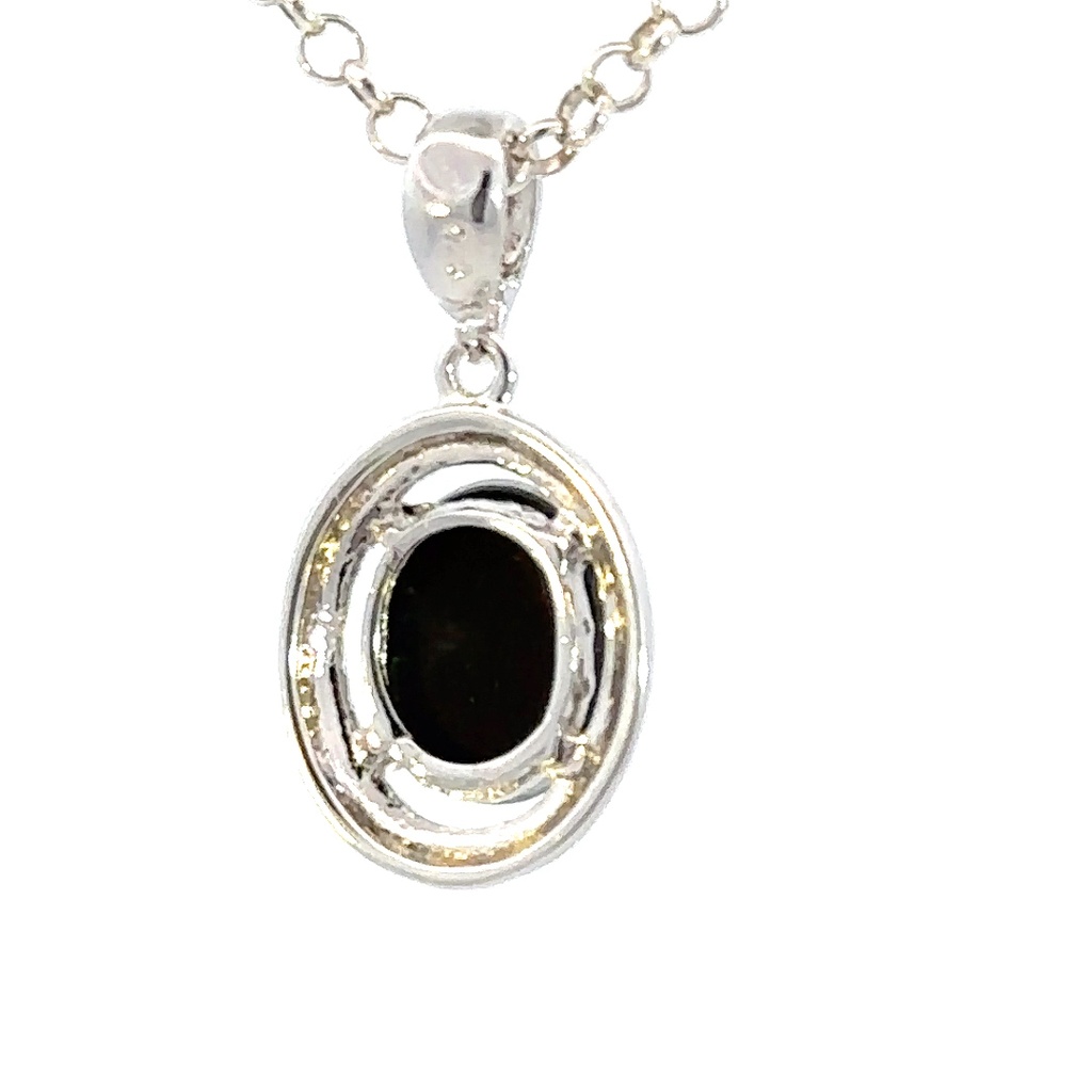 Triplet opal pendant in sterling silver