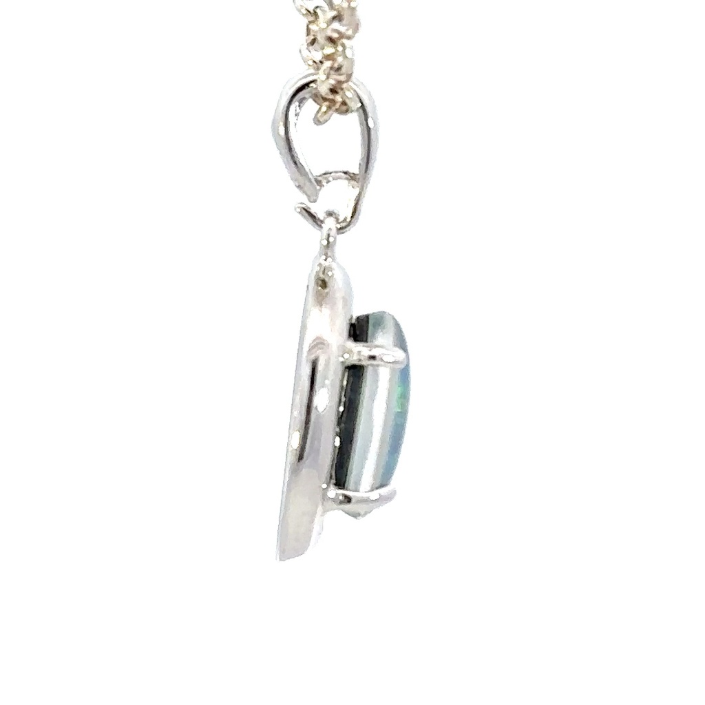 Triplet opal pendant in sterling silver