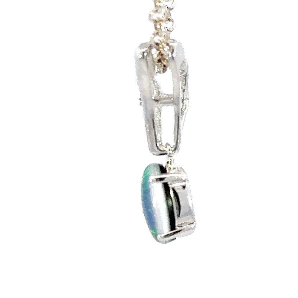 Opal triplet pendant with cubic zirconia detail
