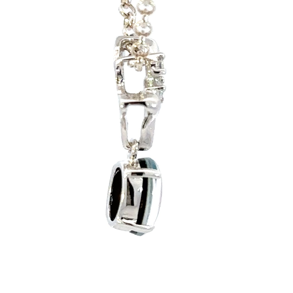 Opal triplet pendant with cubic zirconia detail