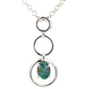 Sterling silver loops with triplet opal pendant