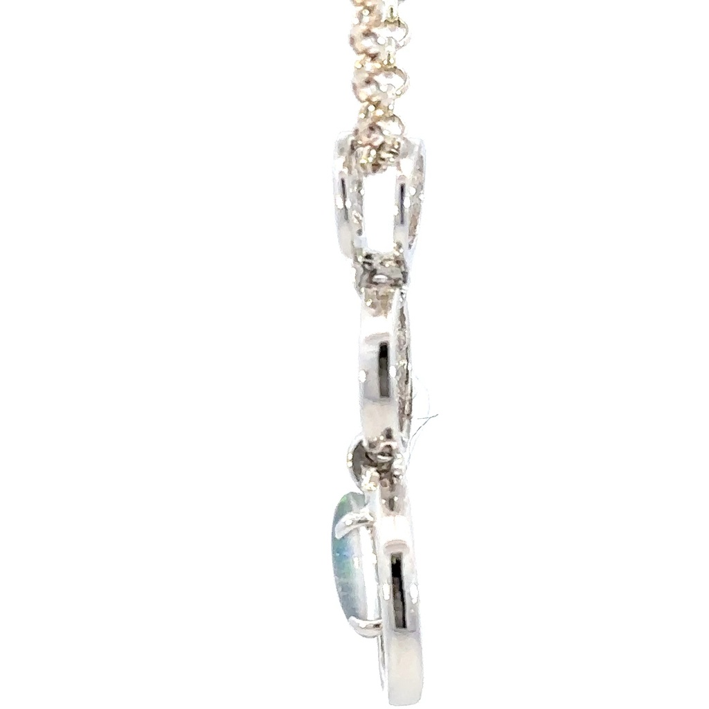 Sterling silver loops with triplet opal pendant