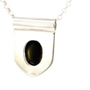 Sterling silver shield set with an Australian opal