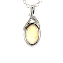 Solid white crystal opal pendant