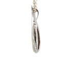 Luminous solid white opal pendant in sterling silver
