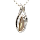 Luminous solid white opal pendant in sterling silver