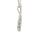 Luminous solid white opal pendant in sterling silver