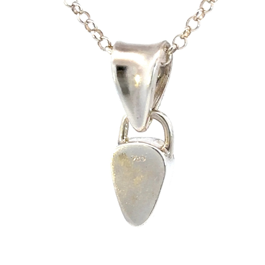 Sterling silver triangular opal pendant