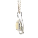 Solid white opal pendant in sterling silver