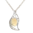 Solid white opal pendant in sterling silver