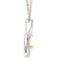Solid white opal pendant in sterling silver