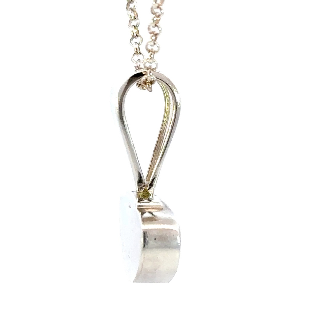 Sterling silver pendant with a solid opal centrepiece