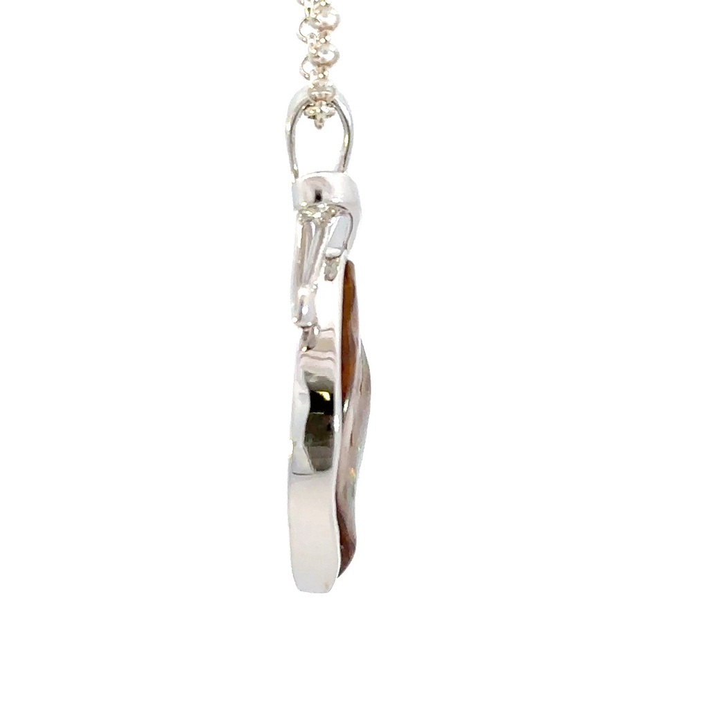 Australian boulder opal pendant in sterling silver