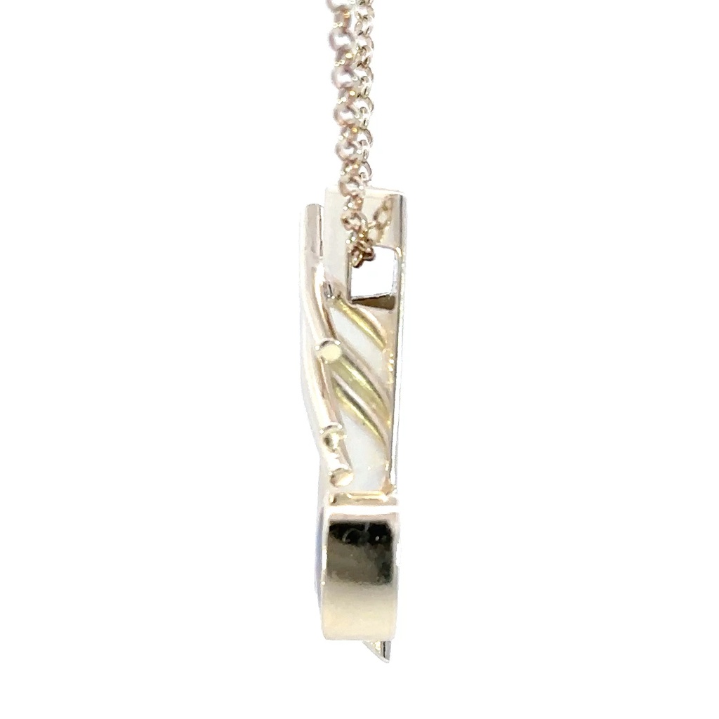 Unique opal in a unique sterling silver pendant