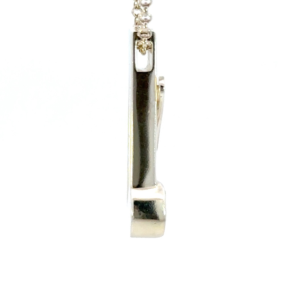 Contemporary opal pendant in sterling silver