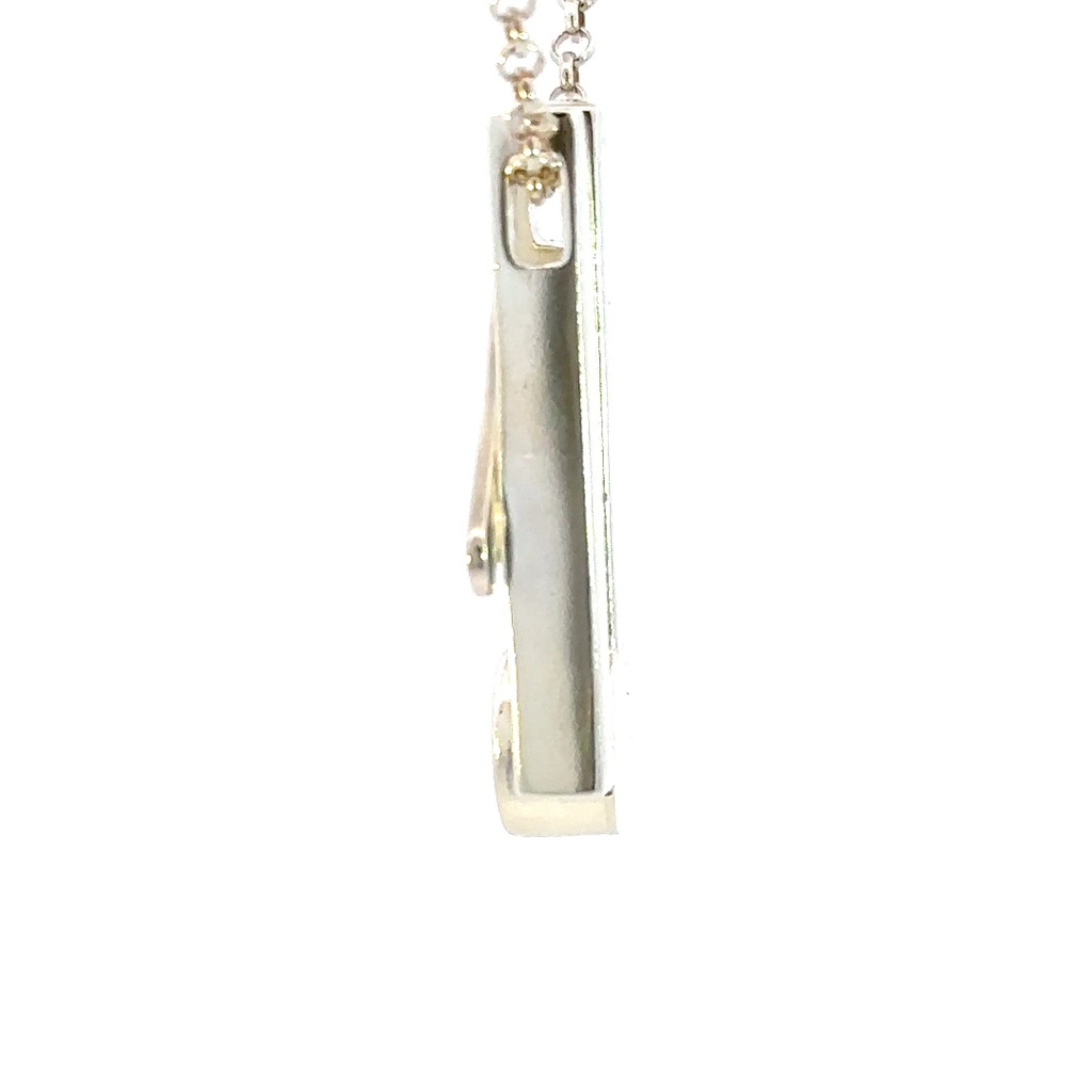 Contemporary opal pendant in sterling silver
