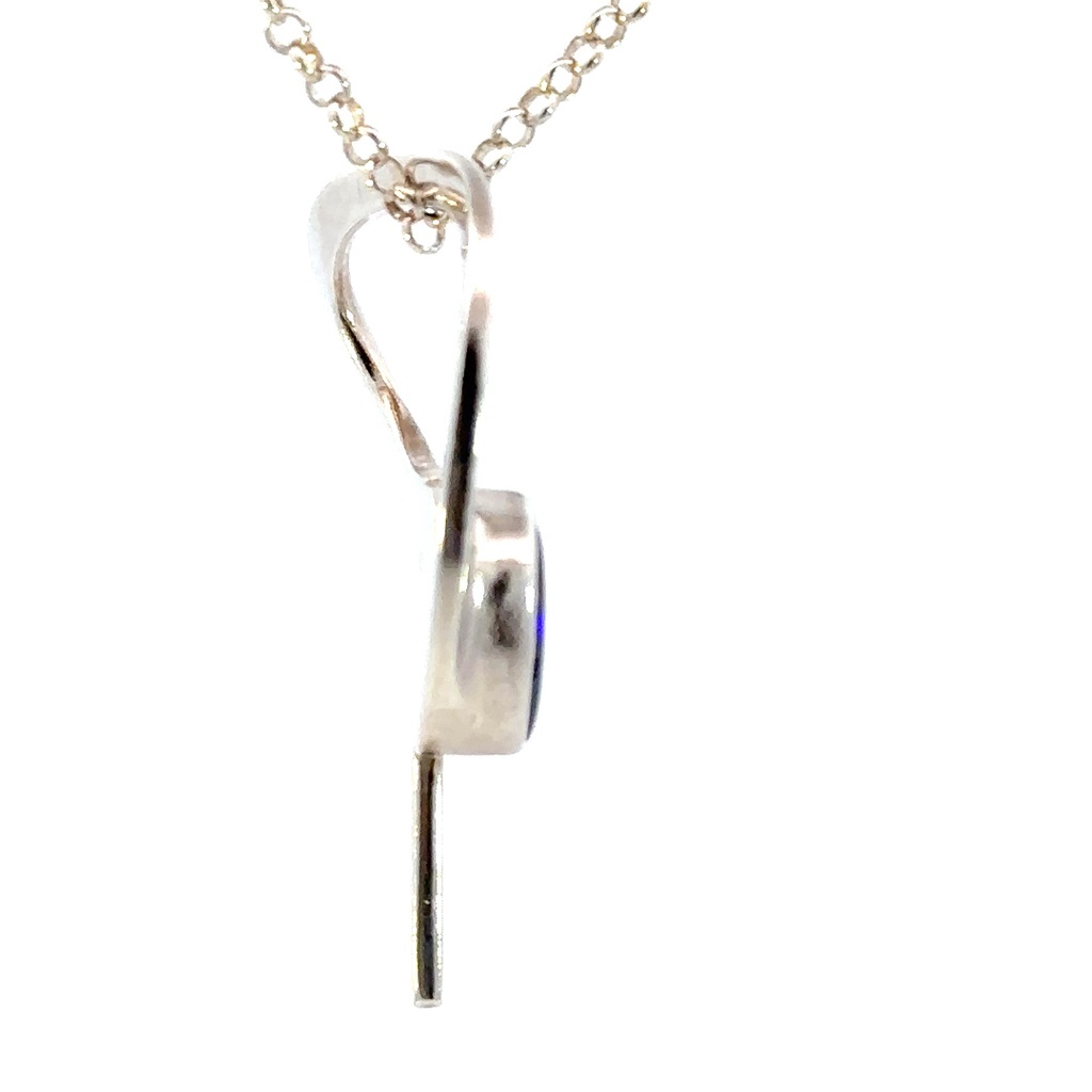 Sterling silver opal pendant in vibrant blue hues