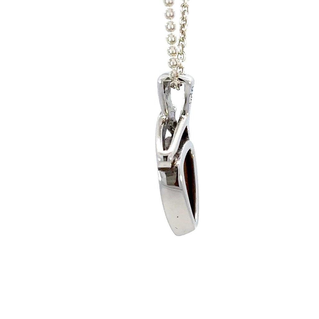Vibrant blue green doublet opal pendant in silver