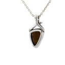 Vibrant blue green doublet opal pendant in silver