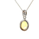 Solid Aussie White Opal Pendant in Sterling Silver