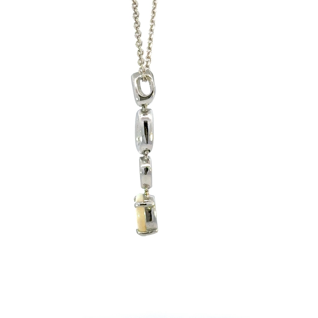 Solid Aussie Opal Pendant with Organic Shapes in Silver