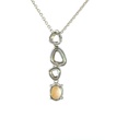 Solid Aussie Opal Pendant with Organic Shapes in Silver