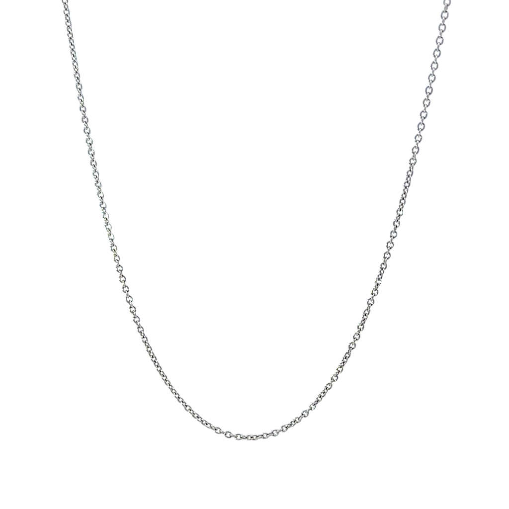 9k White Gold Cable Necklace in White Gold