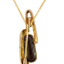 Doublet opal brooch and pendant in 18K gold