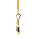 Double opal pendant in 14K yellow gold with diamond detail