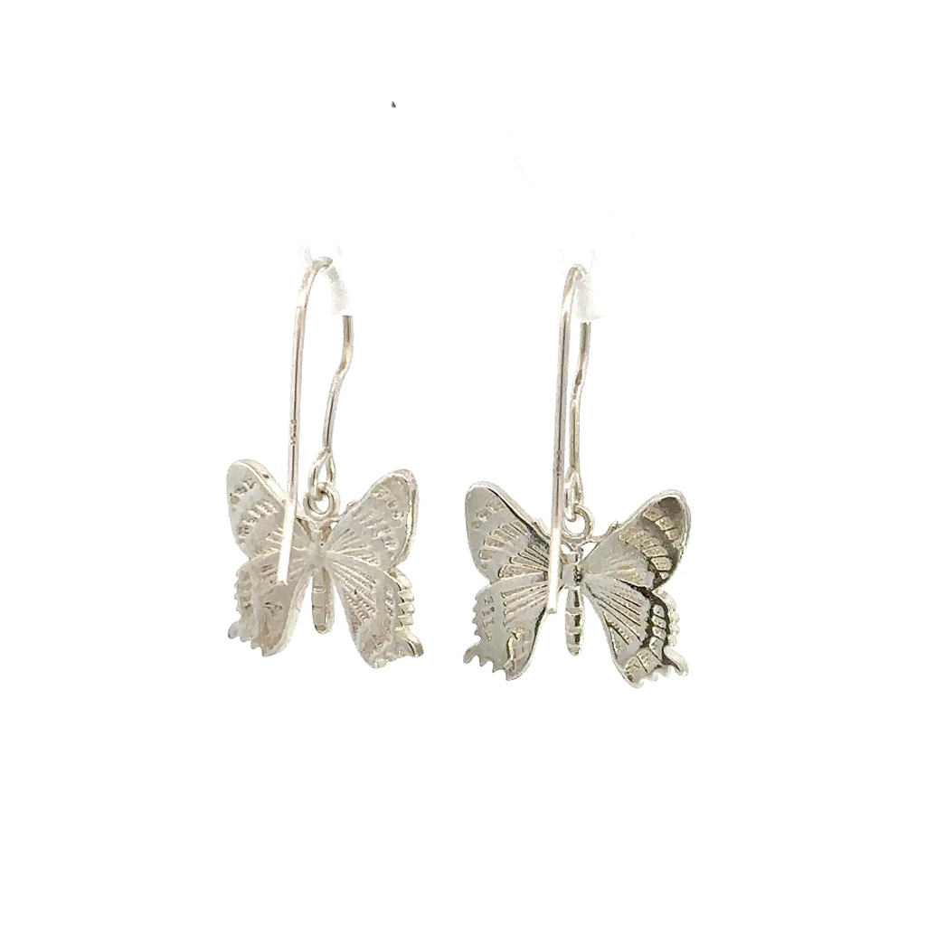 Silver Small Alcides Butterfly Earrings