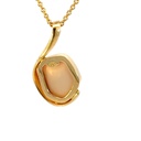 Solid crystal Australian opal pendant set in 18K yellow gold