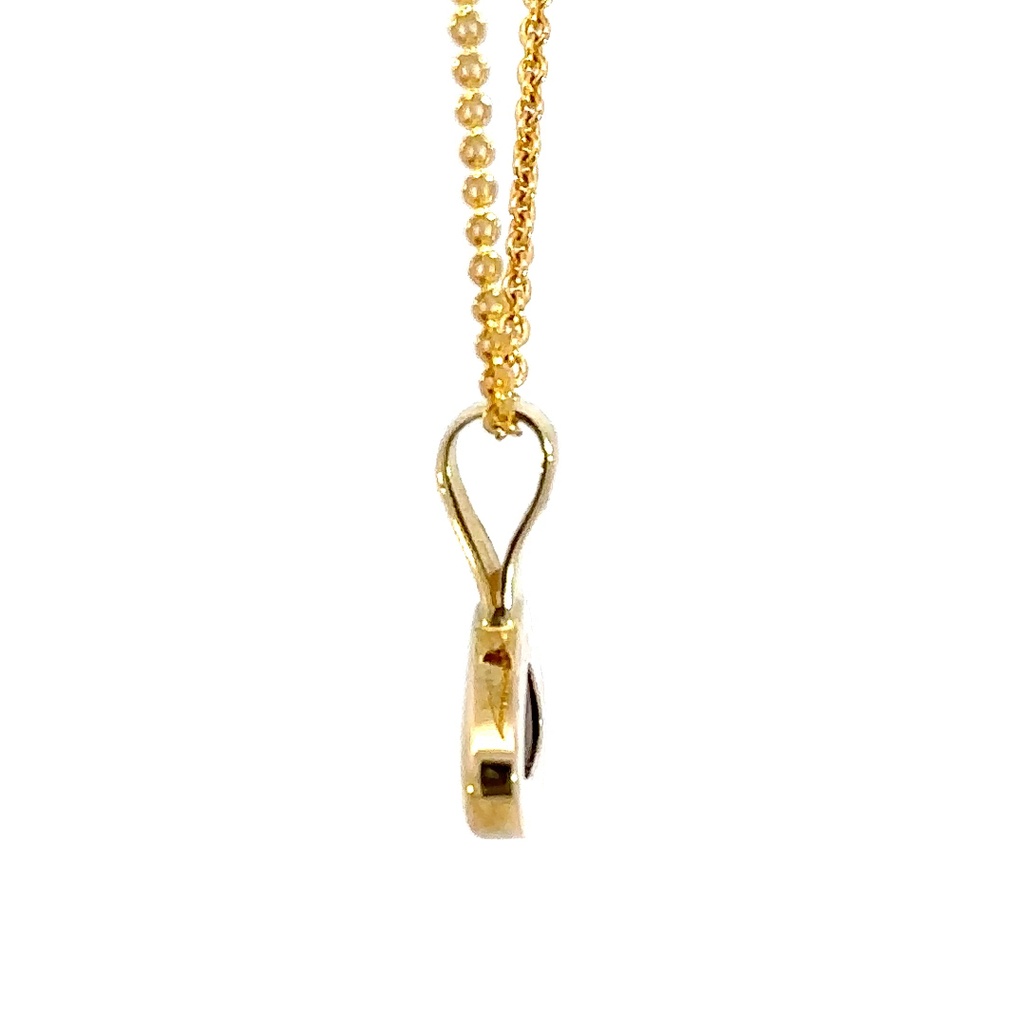 14K yellow gold opal pendant in blues and greens
